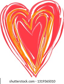 Heart shape on white background. Valentine's day traditional symbol of love.