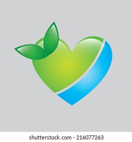 Heart shape on white background, Vector illustration