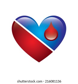 Heart shape on white background, Vector illustration