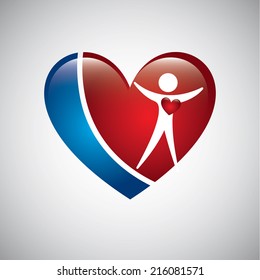 Heart shape on white background, Vector illustration