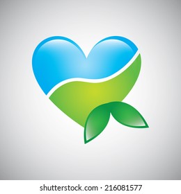 Heart shape on white background, Vector illustration