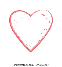 Heart shape on a white background, Valentine day vector illustration