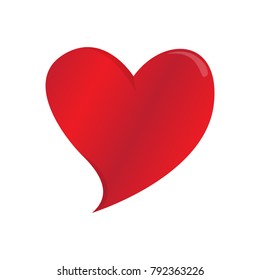 Heart shape on a white background, Valentine day vector illustration