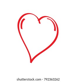 Heart shape on a white background, Valentine day vector illustration