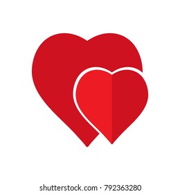 Heart shape on a white background, Valentine day vector illustration