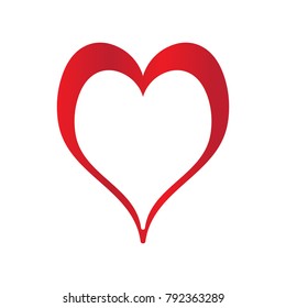 Heart shape on a white background, Valentine day vector illustration