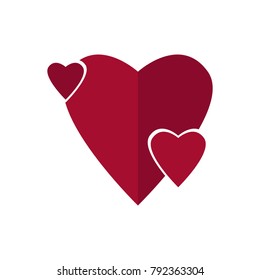 Heart shape on a white background, Valentine day vector illustration