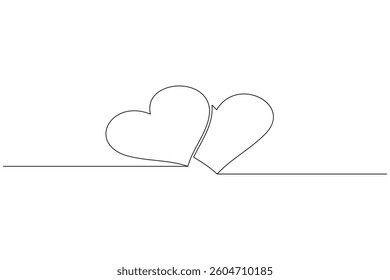 Heart shape one line drawing minimalist continuous line vector icon