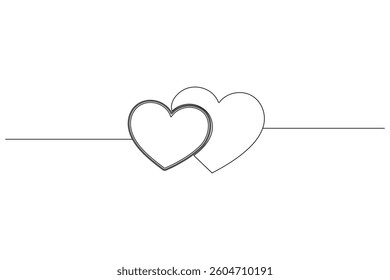Heart shape one line drawing minimalist continuous line vector icon