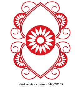 heart in shape ornament, vector image