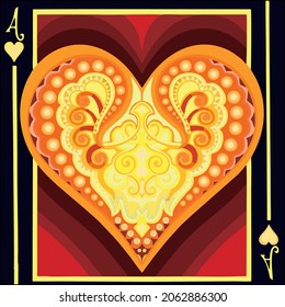 Heart shape ornamental illustration vector art