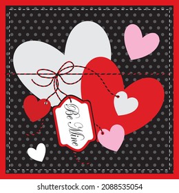 Heart shape and ornaments for valentine or wedding card