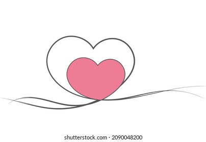 Heart shape. Ornate isolated element for Valentine's day, wedding.