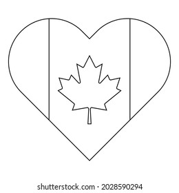 Heart Shape Outline Icon Canada Flag Stock Vector (Royalty Free ...