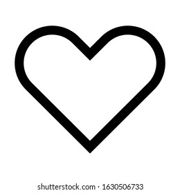 heart shape outline icon isolated on white background. vector illustration