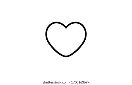 heart shape outline red isolated vector