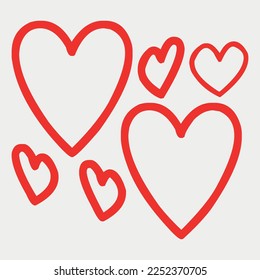 Heart Shape Outline vector illustration