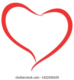 heart shape outline vector and love symbol 