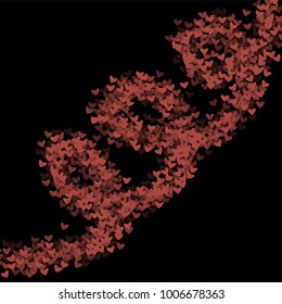 Heart shape outline which consists of isolated elements. Modern style with beautiful elements in heart shape outline. Can be used as print, wallpaper, cards, valentine cards, logo, background