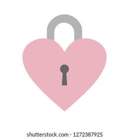 Heart Shape Padlock Icon Vector