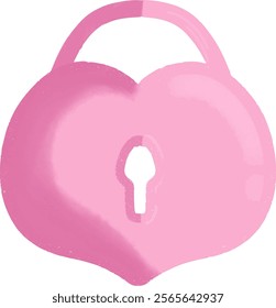 heart shape padlock vector illustration