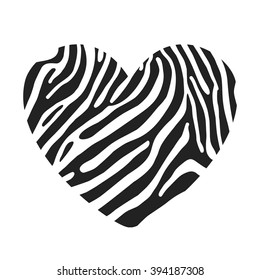 Heart shape, painted in the coloring Zebra