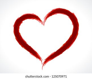 Heart shape painted Valentine Day vector illustration