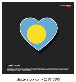 Heart Shape Palau Flag
