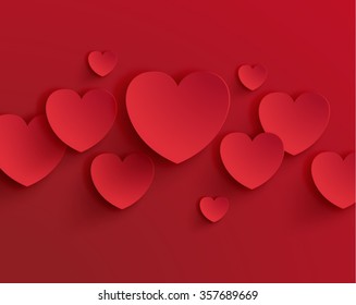 Heart Shape Paper Cut-out Vector Design