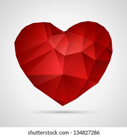 Heart shape from paper illustration. Valentines day. Eps 10.