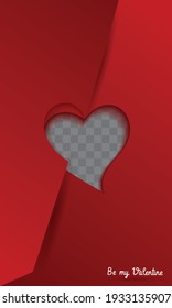 Heart shape from paper vector background. Valentines day. Love Invitation card.