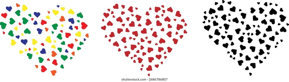 Heart Shape Pattern Designs | Colorful, Red and  Black Heart Vector Graphics for Love, Romance, Valentine’s Day, Wedding Decor, Backgrounds, Digital Art and Creative Projects