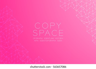 Heart shape pattern illustration white color, dot outline stroke design isolated on pink gradients background, with copy space