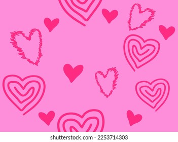 Heart shape pattern with pink color for valentines day