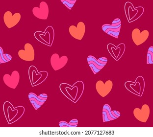 Heart shape pattern romantic valentines day theme background vector design.
