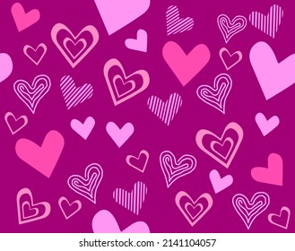 Heart shape pattern valentines day romantic background
