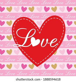 Heart shape pattern for wedding or valentine card