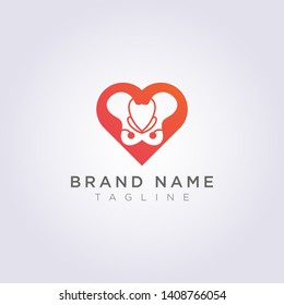 Heart shape pelvic logo for your Business or Brand.