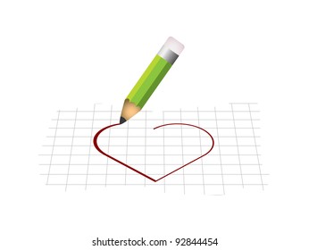 Heart shape with pencil