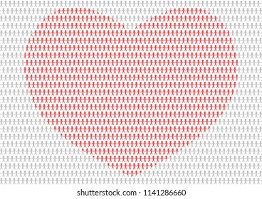 Heart shape and people