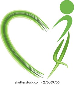 heart shape with people icon