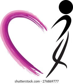 heart shape with people icon