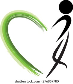 heart shape with people icon