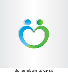 heart shape people icon design