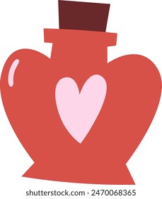 Ilustración vectorial de perfume en forma de corazón