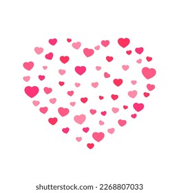Ilustración de confeti rosa de forma cardíaca