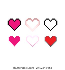 Diseño de vectores de conjunto de iconos de forma de corazón.
