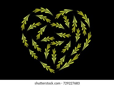 heart shape plant flower leaf icon design