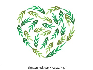 heart shape plant flower leaf icon design