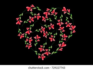 heart shape plant flower leaf icon design